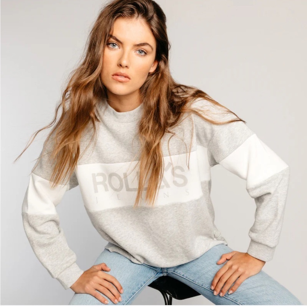 Rolla’s Jeans Grey Split Logo Sweatshirt Size 8/S